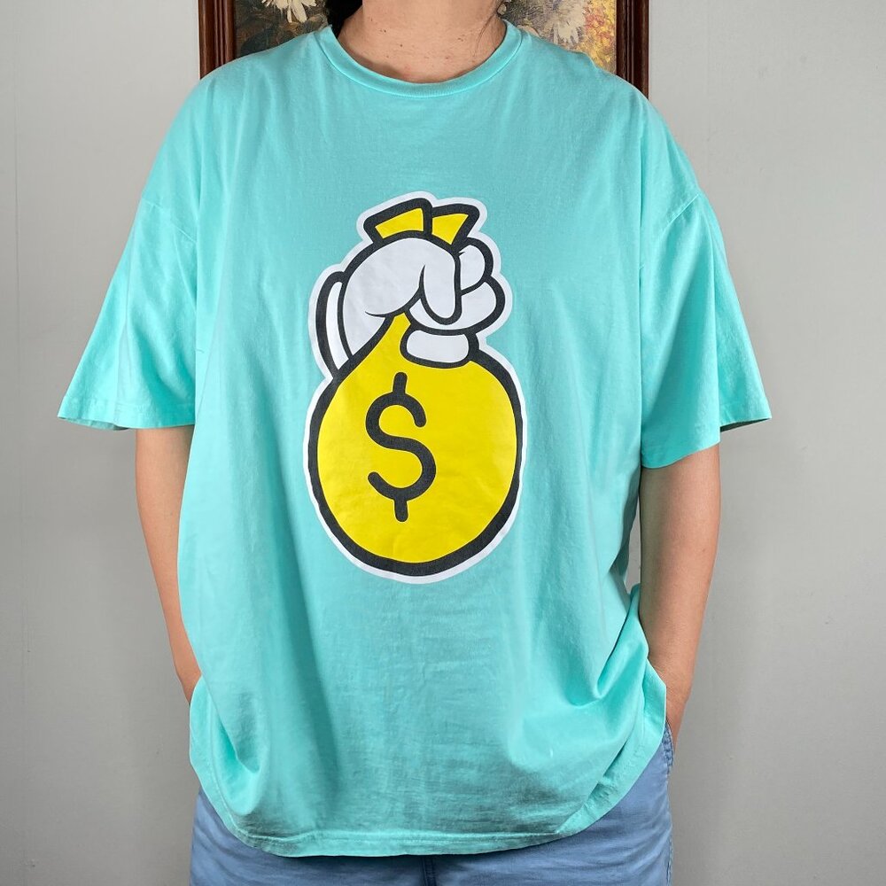 Outrank Secure the Bag Tee T-Shirt Top Men's 2XL Blue Graphic Casual